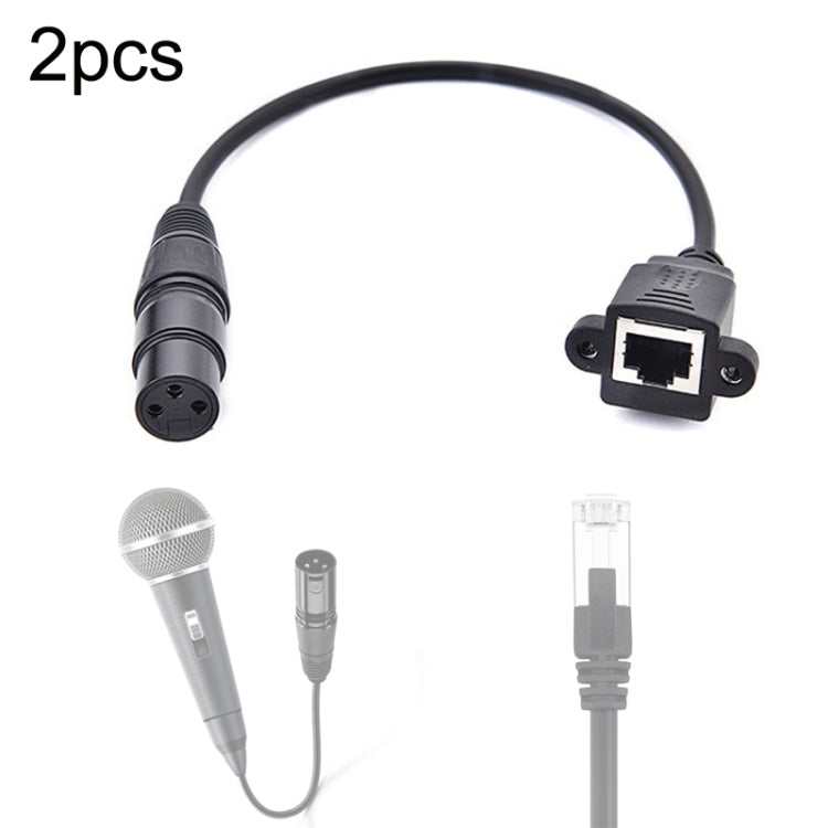 2pcs XLR 3 pin femmina a cavo convertitore adattatore connettore di rete femmina RJ45, 30cm 2pcs XLR 3 pin femmina a cavo convertitore adattatore connettore di rete femmina RJ45, 30cm